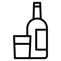 Wine bootle and a glass icon