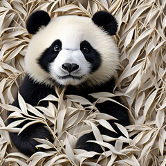 giant panda eating bamboo