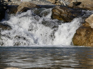 water flowing over rocks