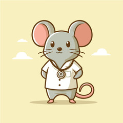 illustration of a mouse child in scientific
