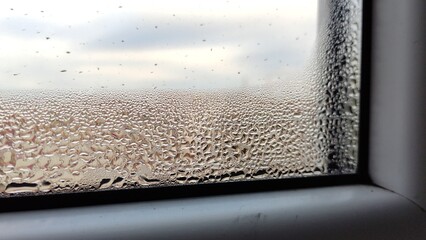 Water condensation on the plastic window