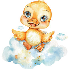 Duckling Watercolor Painting
