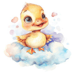 Duckling Watercolor Painting