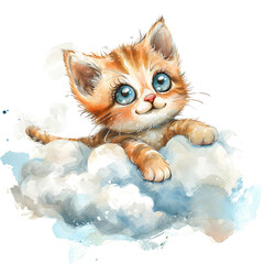 Whimsical Kitten Illustration