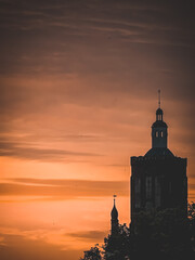 church in sunset