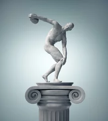 Foto op Canvas Greek athlete statue throwing the discus. © Orlando Florin Rosu