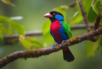 Obraz premium Crimson-throated Barbet