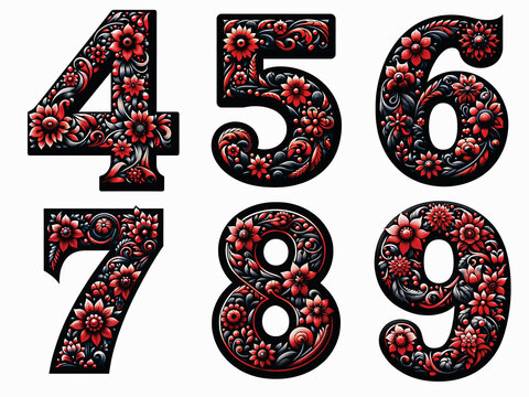 Floral Alphabet Letters Design in Vector