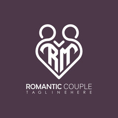 Couple love Heart symbol ALL letter logo icon design template. May be used in medical, dating, Valentines Day and wedding design.