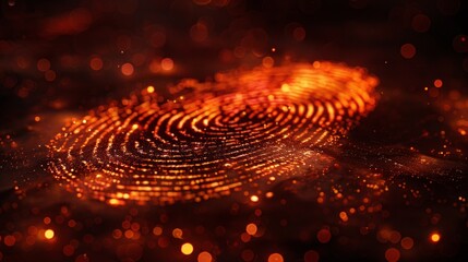 futuristic digital processing of biometric fingerprint scanner. concept of surveillance and security scanning of digital programs and fingerprint biometrics. cyber futuristic applications, future.