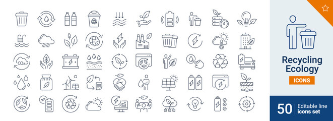 Recycling icons Pixel perfect. Energy, support, communication, ...	
