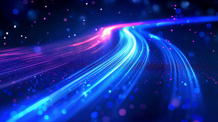 Blue light streak, fiber optic, speed line, futuristic background for 5g or 6g technology wireless data transmission, high-speed internet in abstract. internet network concept.