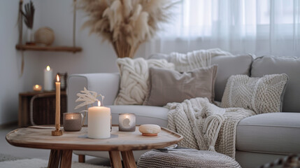 cozy living room, modern interior