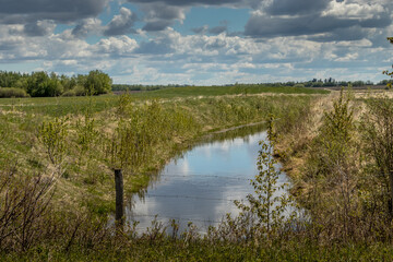 Waskasoo creek flows through the county Red Deer County Alberta Canada