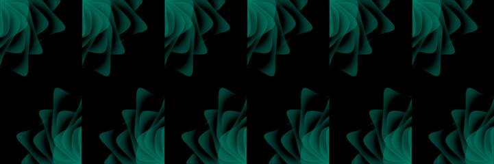 abstract magical futuristic background with waves and swirl, dark natural atmosphere, modern futuristic design in black and dark green, dark wallpaper, seamless pattern in 3d with curves