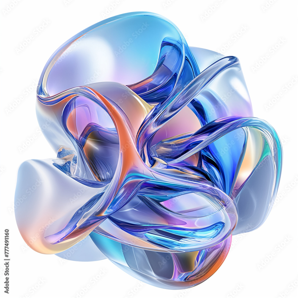 Poster fluid round 3d shape of liquid splash of holographic glass in motion. iridescent liquid sphere.