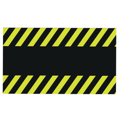 Black and yellow warning line stripes on a rectangular background, yellow and black stripes diagonal, a warning potential danger vector template caution border sign