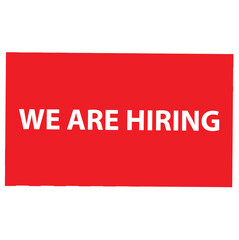 we are hiring, join our team, flat vector poster or banner illustration on black background