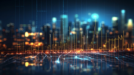 Stock market or forex trading chart, abstract financial background