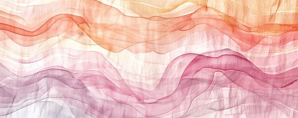 Fototapeta premium A watercolor texture with flowing stripes, providing a soft and fluid backdrop for artistic or wellness projects