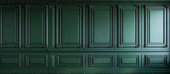 modern luxury green wall moulding panels
