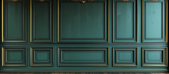modern luxury green wall moulding panels
