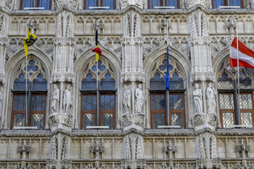 Fototapeta na wymiar City Hall facade, Leuwen, Belgium