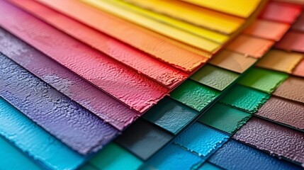 Color swatches book. Rainbow sample paper colors catalogue.