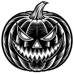 Fototapeta premium halloween pumpkin isolated vector flat illustration,Halloween scary ghostly monsters house,Cute cartoon spooky characters,Holiday Silhouette,Hand drawn trendy Vector illustration,svg halloween pumpkin