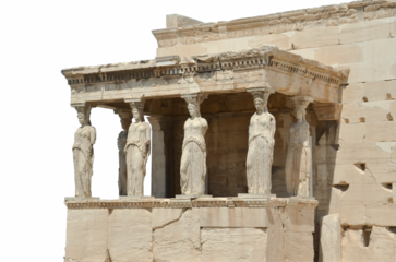 greece caryatids summer sunny day bue sky athens