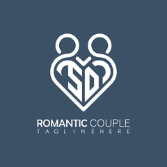 Couple love Heart symbol ALL letter logo icon design template. May be used in medical, dating, Valentines Day and wedding design.