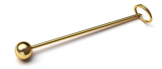 golden pin  isolated on white  background