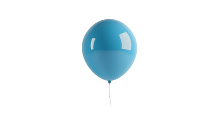 Blue balloon on white background.