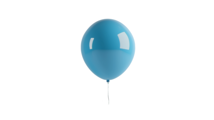 Blue balloon on white background.
