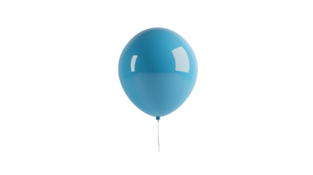 Blue balloon on white background.