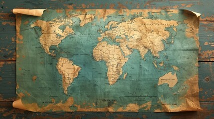 Worksheet featuring a map of the world for geography lessons