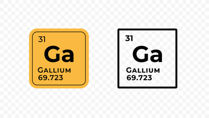 Gallium, chemical element of the periodic table vector design - obrazy, fototapety, plakaty