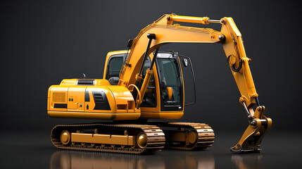 Excavator Construction Icon 3d
