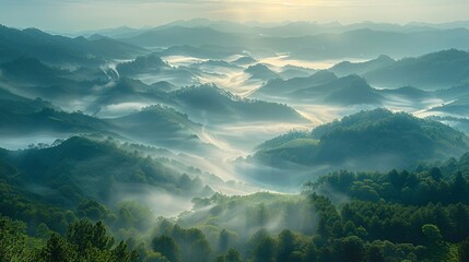 Delicate wispy tendrils of fog wind their way through.