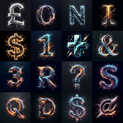 lightning and bolts lettering. AI generated illustration