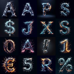 lightning and bolts lettering. AI generated illustration