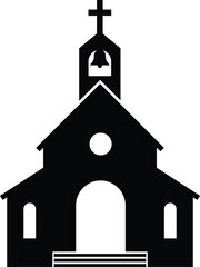 Christian, Catholic Church Silhouette Icon