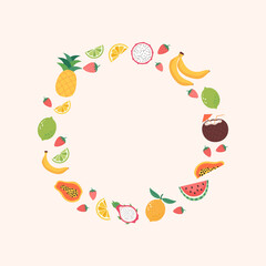 summer sale banner pattern with tropical fruits