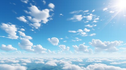 Serene Blue Sky with White Clouds | Spacious and Tranquil Atmosphere