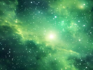 Fototapeta premium a green nebula with stars and stars in the background