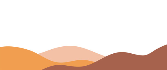 Mountain minimal background vector. Abstract landscape hills with earth tone, line art. Nature view illustration design for home decor, wallpaper, prints, banner, interior decor.
