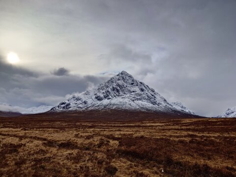 landscape with sky and clouds glencoe scotland mountain great heardsman 