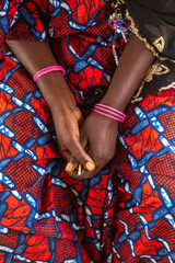 Senegalese womanÕs hands in Kaffrine, Senegal