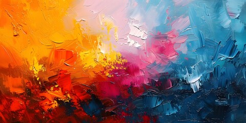 Painting painted with oil paints on canvas. Painting in the interior. abstract colorful background.
