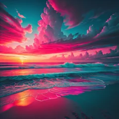 Wandaufkleber sunset over the sea © Nadine Siegert